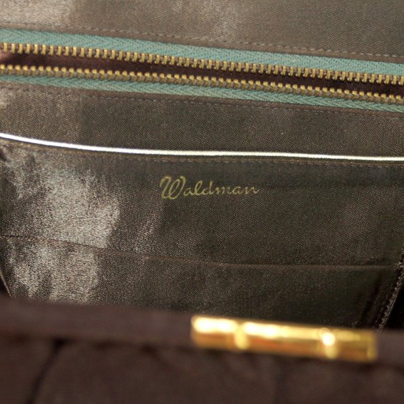 1950s brown purse handbag wool Waldman bag - Picture 8 of 8